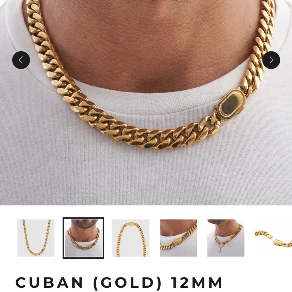 CRAFTD LONDON Gold Cuban Neckchain Length 21.5 Inches